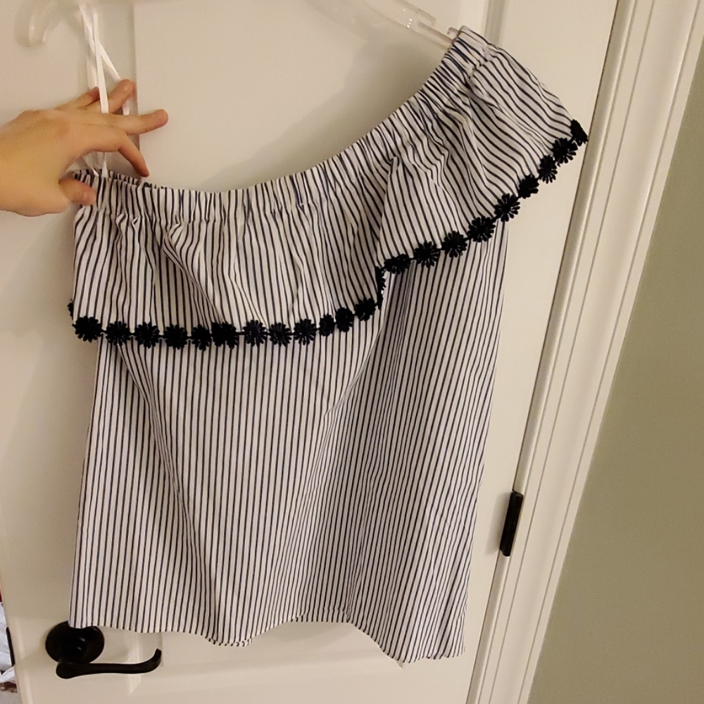 LOFT one shoulder ruffle top